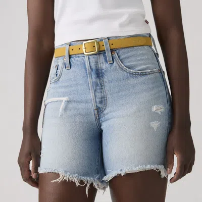 Levi's Lux Leather Belt In Yellow