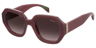 Levi's Lv 1066/s Lhf/ha Women's Sunglasses Burgundy Size 51 In Brown