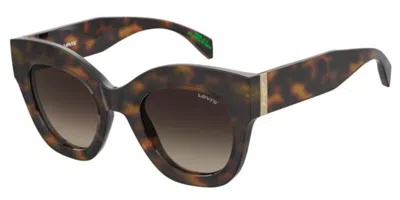 Levi's Lv 1067/s 086/ha Women's Sunglasses Tortoiseshell Size 50 In Brown