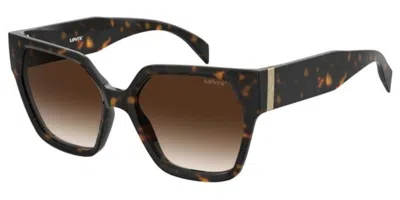 Levi's Lv 1077/s 086/ha Women's Sunglasses Tortoiseshell Size 57 In Brown