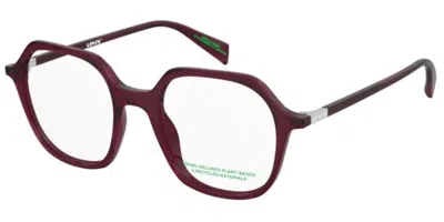 Levi's Lv 1098 C9a Occhiali Da Vista Rossi Per Donna (solo Montatura) In Burgundy