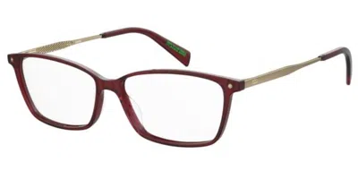 Levi's Lv 5055 C9a Women's Glasses Red Size 52 - Free Lenses - Blue Light Block Available In Burgundy