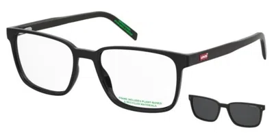 Levi's Lv 5089/c With Clip-on 807/m9 Men's Glasses Black Size 56 - Free Lenses - Blue Light Block Available In Pattern