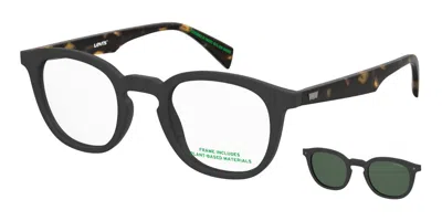 Levi's Lv 5104/c With Clip-on 003/uc Men's Glasses Black Size 47 - Free Lenses - Blue Light Block Available In White