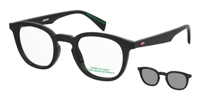 Levi's Lv 5104/c With Clip-on 807/wj Men's Glasses Black Size 47 - Free Lenses - Blue Light Block Available In White