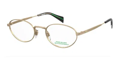 Levi's Lv 5107 J5g Men's Glasses Gold Size 52 - Free Lenses - Blue Light Block Available In Yellow