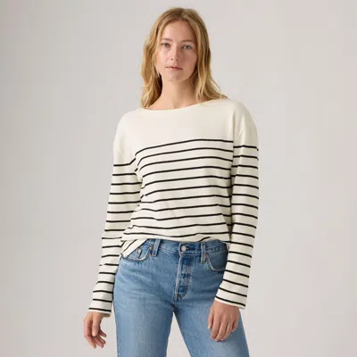 Levi's Marin Striped Top In Gray