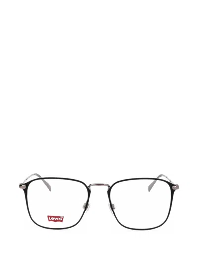 Levi's Matte-finish Geometric-frame Glasses In Black