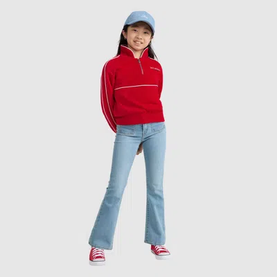 Levi's Meet And Greet Half Zip Big Girls 7-16 Sweatshirt L In Mars Red