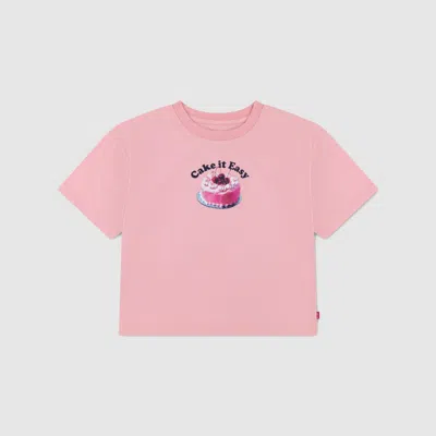 Levi's Meet And Greet Jam Tee Big Girls 7-16 T-shirt L In Pink