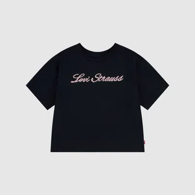 Levi's Meet And Greet Script Tee Big Girls 7-16 T-shirt L In Black