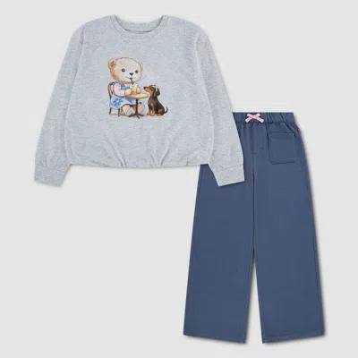 Levi's Meet & Greet Top & Knit Pants Little Girl 4-6x In Blue