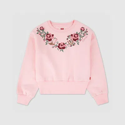 Levi's Levis Meet And Greet Western Crew Big Girls S-xl Xl In Pink