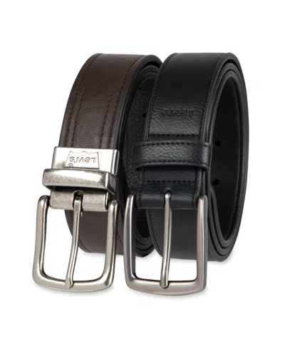 Levi's Men's 2-pack Reversible And Casual Belt Set In Brown