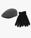 Levi's Men's 2-piece Fleece Flat Top Hat And Glove Set In Black