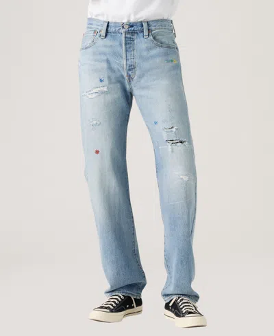 Levi's Men's 501 Original Fit Button Fly Stretch Jeans In Blue