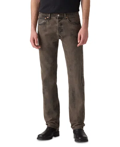 Levi's Men's 501 Original Fit Button Fly Stretch Jeans In Brown
