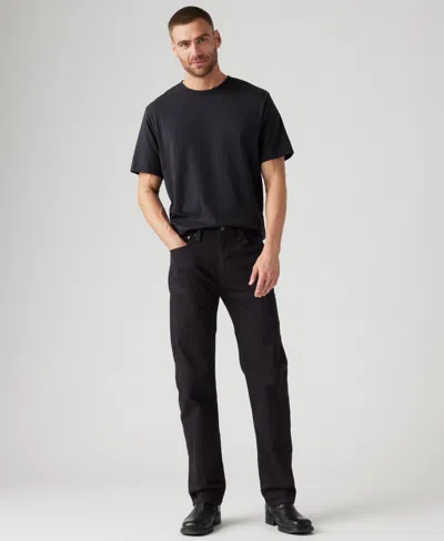 Levi's Men's 505 Regular Fit Stretch Jeans In Black