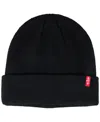 Levi's Men's Adjustable Fold Over Cuff Beanie In Black