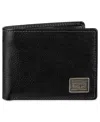 Levi's Men's Bill Divider And Ornament Passcase Wallet In Black