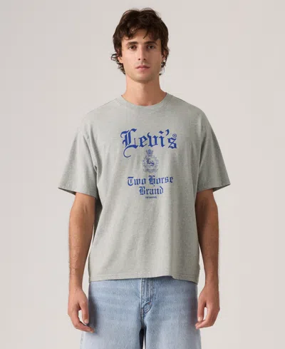 Levi's Men's Boxy Crewneck T-shirt In Gray
