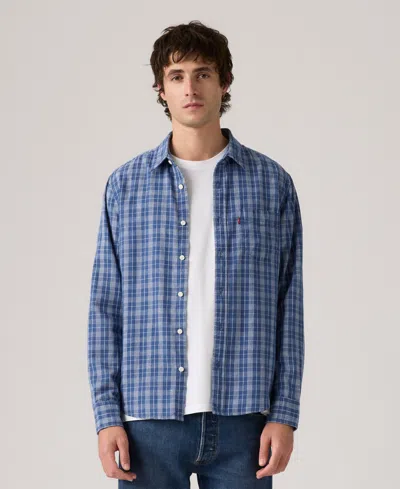 Levi's Men's Classic 1 Pocket Regular-fit Long Sleeve Shirt In Blue