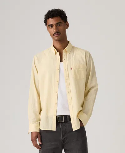 Levi's Men's Classic 1 Pocket Regular-fit Long Sleeve Shirt In Yellow