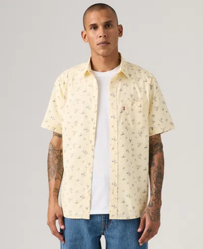 Levi's Men's Classic 1 Pocket Short Sleeve Regular Fit Shirt In Yellow