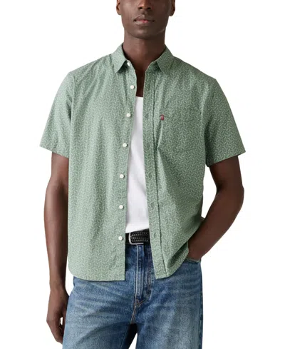 Levi's Men's Classic 1 Pocket Short Sleeve Regular Fit Shirt In Green