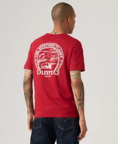 Levi's Men's Classic Short Sleeve Graphic Crewneck T-shirt In Red