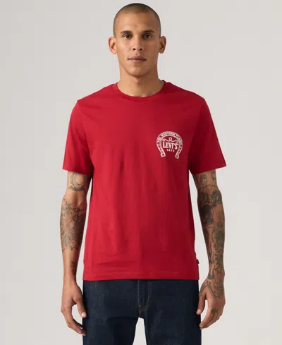 Levi's Men's Classic Short Sleeve Graphic Crewneck T-shirt In Red