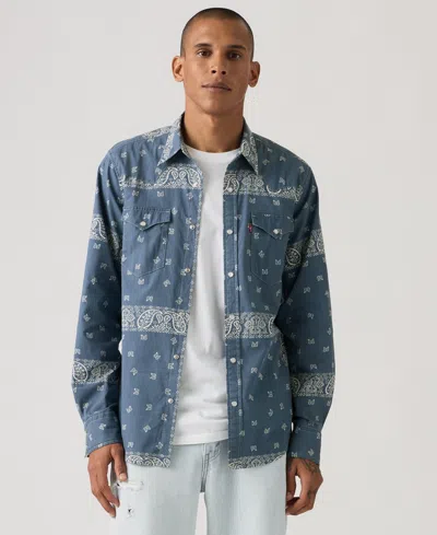 Levi's Men's Classic Standard Fit Western Shirt In Blue