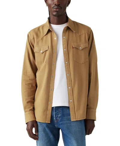 Levi's Men's Classic Standard Fit Western Shirt In Brown