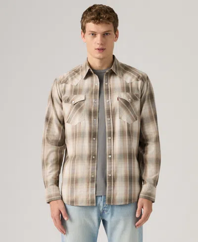 Levi's Men's Classic Standard Fit Western Shirt In Brown