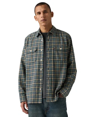 Levi's Men's Classic Worker Long-sleeve Flannel Shirt In Gray