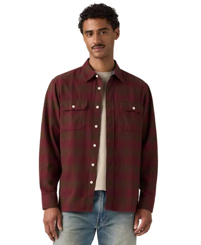Levi's Men's Classic Worker Long-sleeve Plaid Shirt In Animal Print