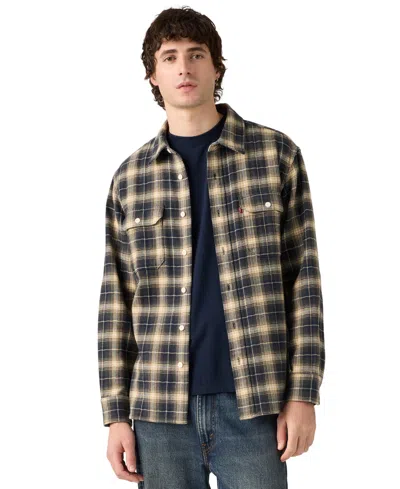 Levi's Men's Classic Worker Long-sleeve Plaid Shirt In Animal Print