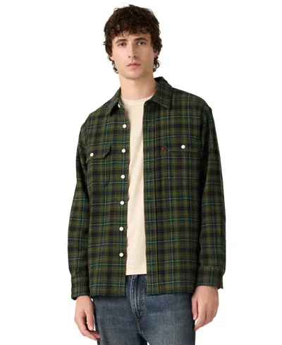 Levi's Men's Classic Worker Long-sleeve Plaid Shirt In Animal Print