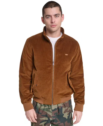 Levi's Men's Corduroy Bomber Regular-fit Quilted-lined Jacket In Brown