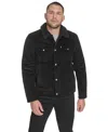 Levi's Men's Corduroy Trucker With Sherpa Collar Jacket In Black