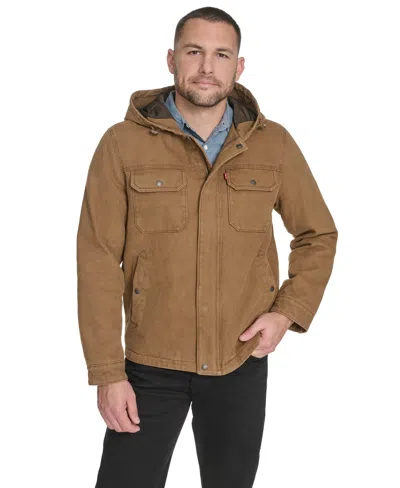 Levi's Men's Cotton Canvas Hood Jacket In Brown