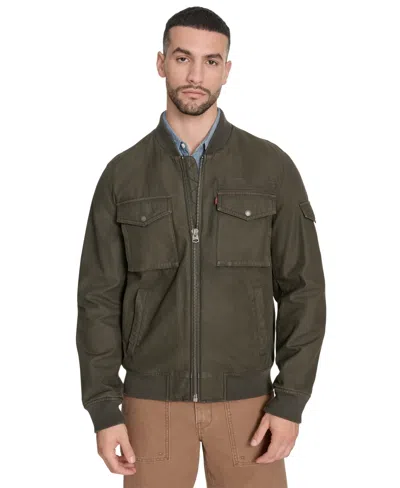 Levi's Men's Cotton Military Bomber In Green