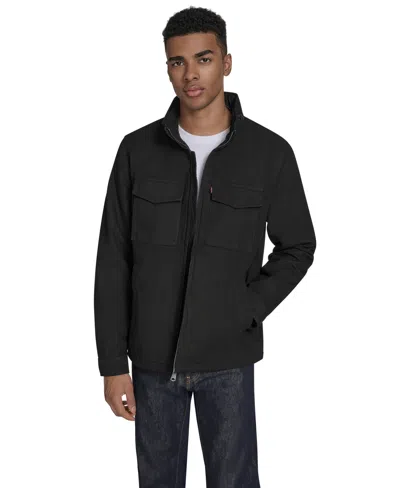 Levi's Men's Cotton Military Jacket In Black