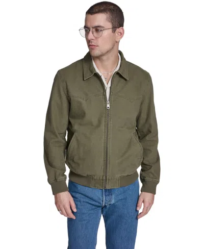 Levi's Men's Cotton Western Bomber Jacket In Green