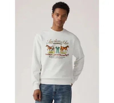 Levi's Men's Crewneck Long-sleeve Sweatshirt In White