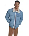 Levi's Quilted Denim Jacket With Fleece Collar In Blue