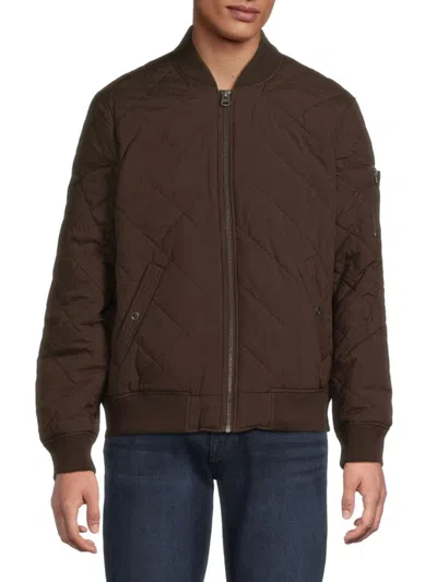 Levi's Men's Diamond Quilted Bomber In Brown