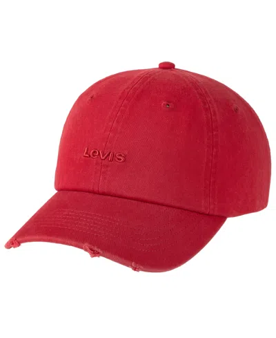 Levi's Men's Distressed Baseball Hat In Red