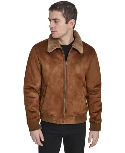 Levi's Levis Men's Faux Shearling Bomber Jacket In Brown