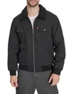 Levi's Men's Faux Shearling Collar Bomber Jacket In Black